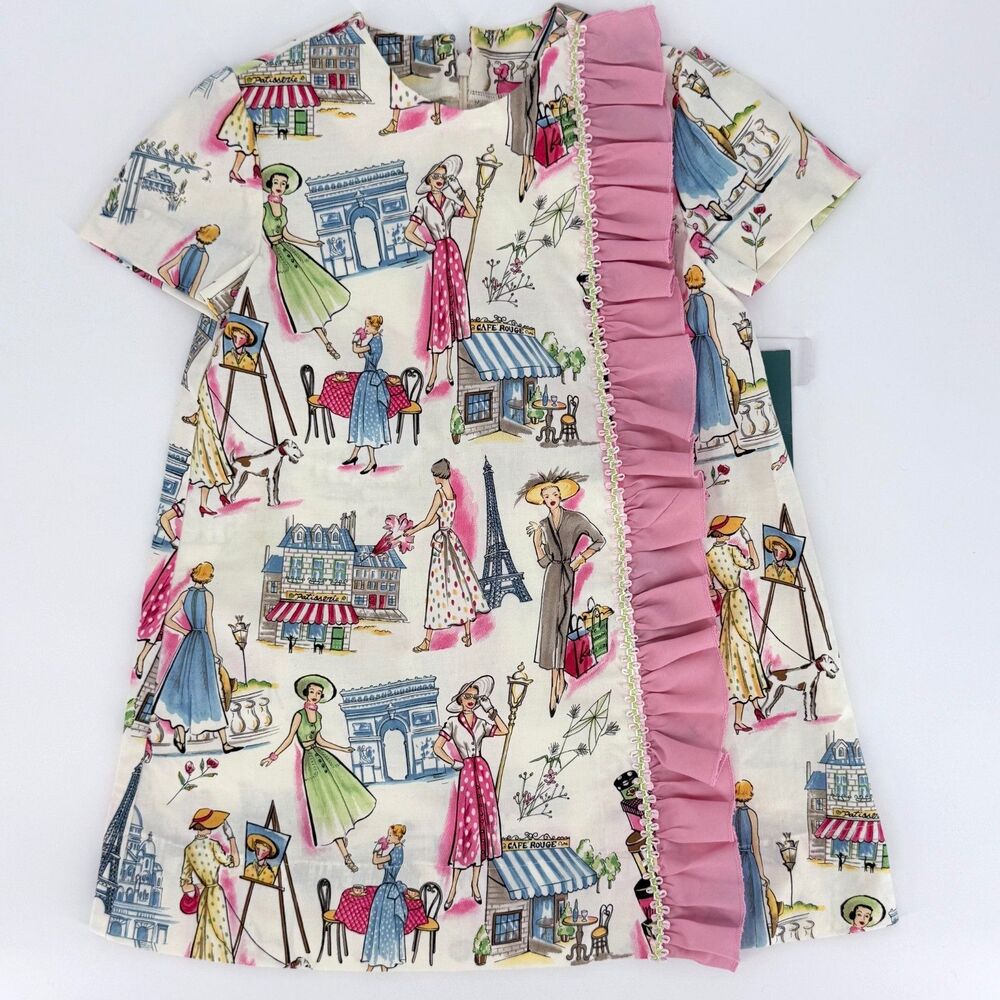 Lilla Grey Paris Print Dress 3T